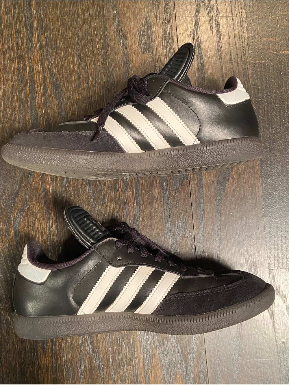 adidas Samba Men’s Black with White Stripes Sneakers - Picture 3 of 7